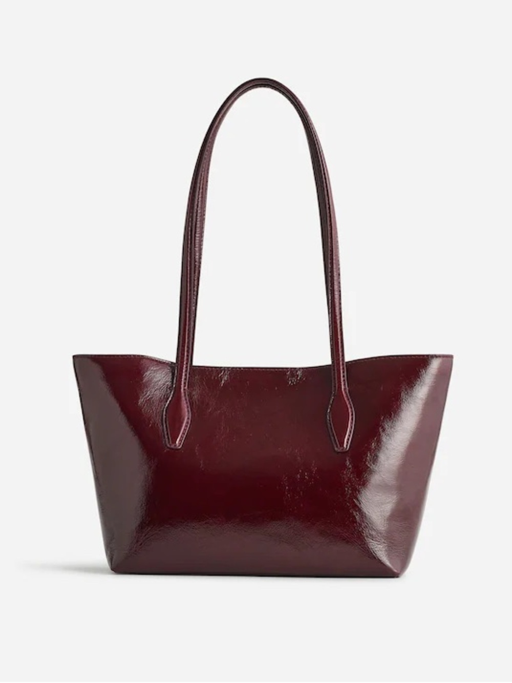 ‼️Madewell Mini Shopper Tote in Dark Plum Patent Leather
